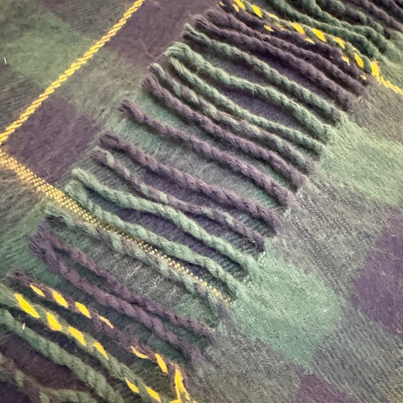 Black Watch Tartan Wool & Printed Satin Reversible Scarf - Picture 10 of 10